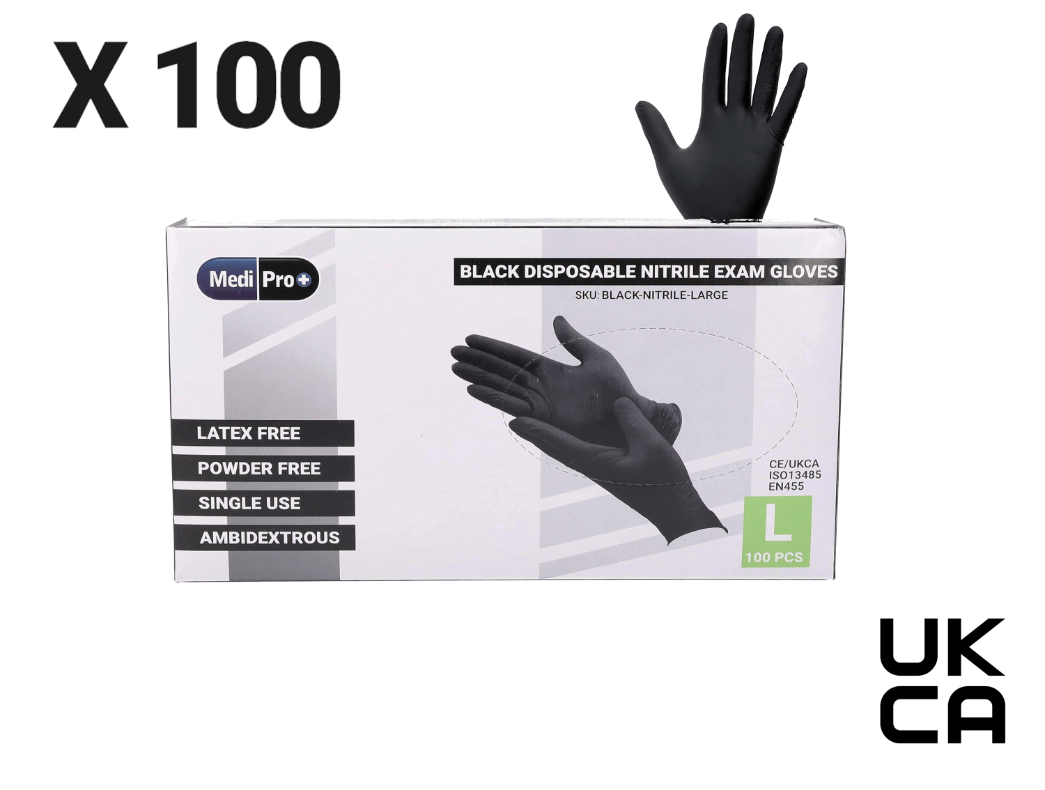Black Nitrile Gloves Large x100-PDP-1