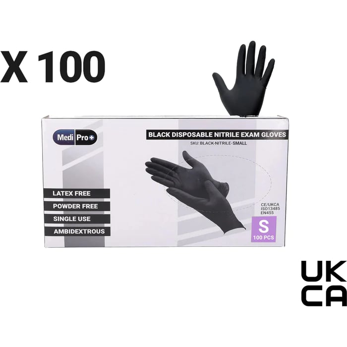 Black Nitrile Small Gloves x100-PDP-1