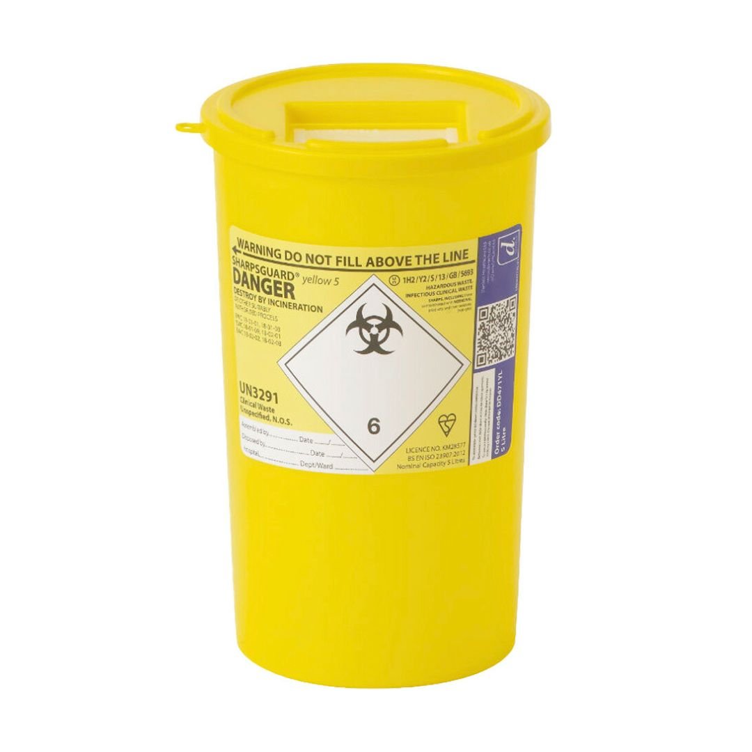 SHARPSGUARD Sharps Bin Yellow Lid 5l