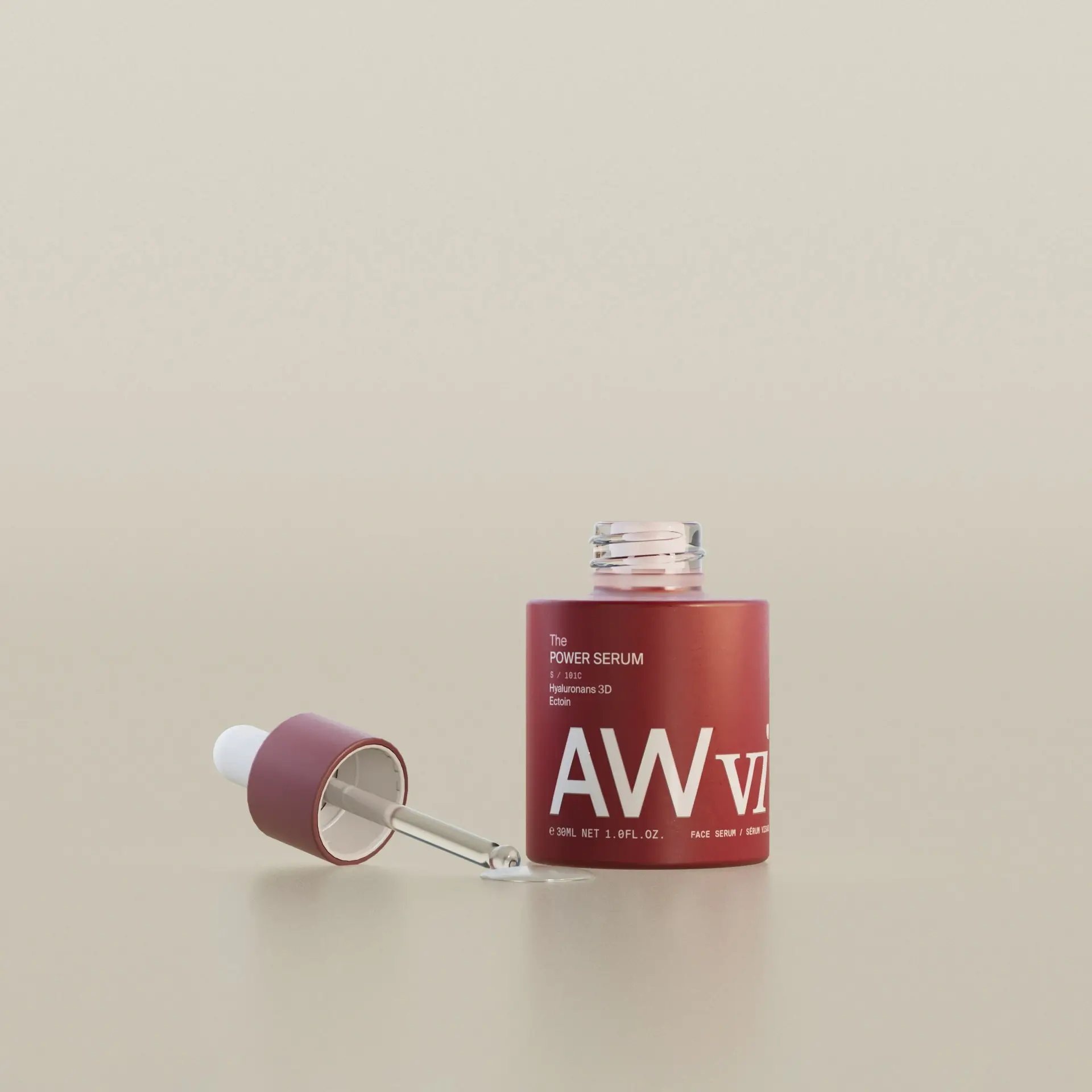 AWvi Power Serum open bottle